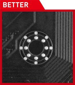 Two rings of soldering points of MSI